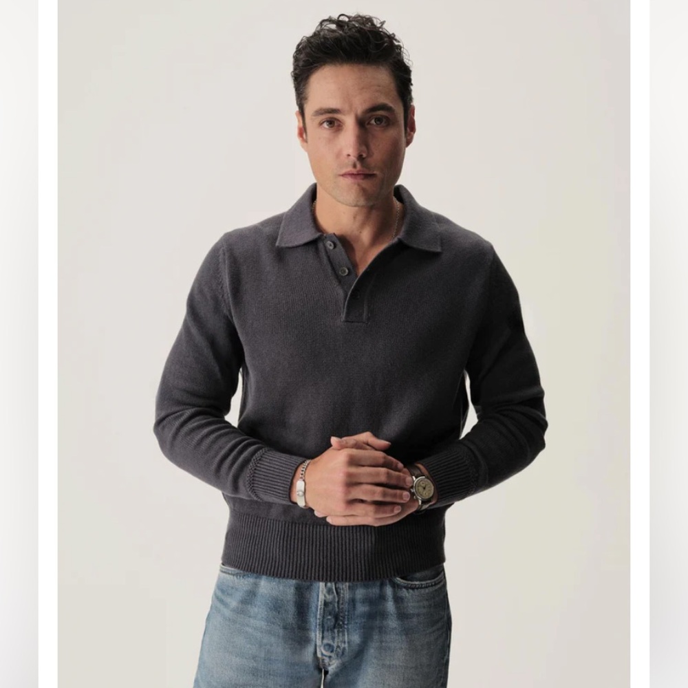 NWT Buck Mason SEAFARER COTTON RUGBY POLO